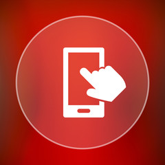 Smartphone with hand icon