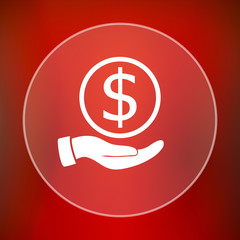 Money in hand icon