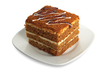 Honey cake in plate