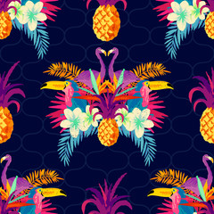 Vivid Tropical Seamless Pattern
