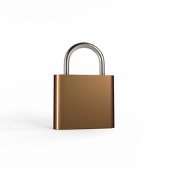 Padlock on a white background. 3D illustration.