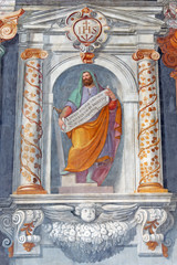Rome - The prophet Ezekiel fresco in church Basilica di San Vitale by Tarquinio Ligustri (1603).