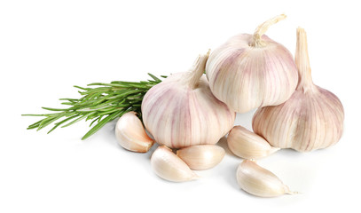 Garlic isolated on white