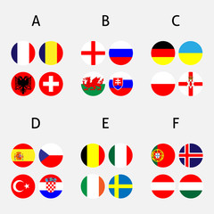 France Cup Groups Circles with Coat of Arms