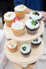 spongecake or muffin with cream