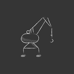 Harbor crane. Drawn in chalk icon.