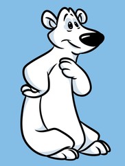 Polar bear cartoon illustration  animal character

