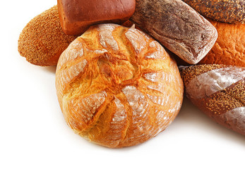 Bread isolated on white