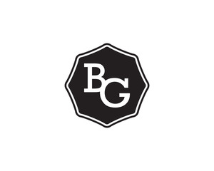 BG retro initial monogram letter logo. vintage label typography.