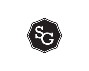 SG retro initial monogram letter logo. vintage label typography.
