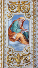 Fototapeta na wymiar Rome - The Prophet fresco in side chapel of Our Lady of Mercy in church Basilica San Giovanni dei Fiorentini 