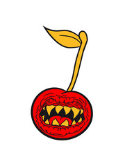 monster cherry horror maul teeth halloween creepy nasty bite