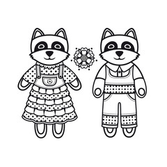 Fototapeta premium Cute Raccoon. 