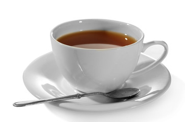 Porcelain cup of tea isolated on white background