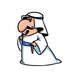Sheikh cartoon illustration isolated image character
