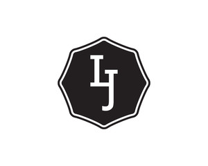 IJ retro initial monogram letter logo. vintage label typography .