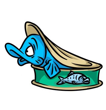 Fish conservation cartoon illustration isolated image