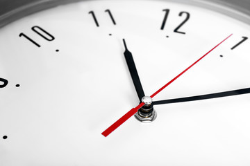 Round wall clock, close up