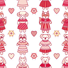 Animals seamless pattern