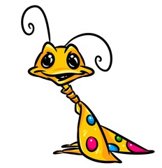 Mole rhinoceros cartoon illustration isolated image character  insect
