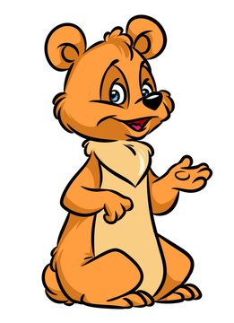 Brown bear cartoon illustration image animal character