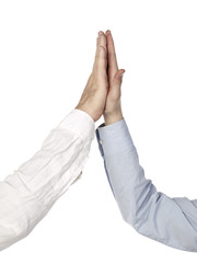 business people high five