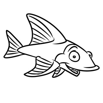 Fish happiness coloring pages isolated image animal character
