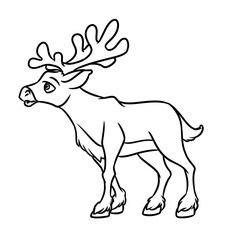 Deer contour Coloring Page animal illustration