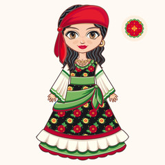 Gypsy girl. Historic clothes