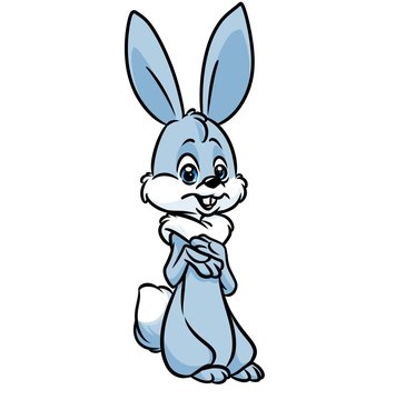 Gray rabbit cartoon illustration  image animal character