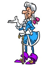 Noble historical costume wig coat cartoon  image character