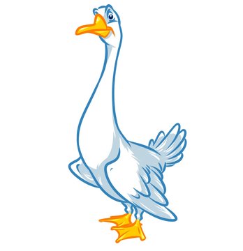 Goose bird farm cartoon illustration image
