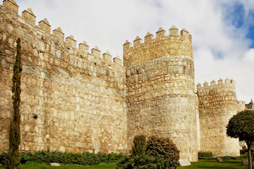 Tower of fortress wall in Avila, Spain © GKMF53