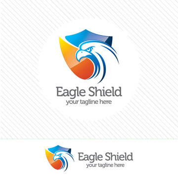 Eagle shield security logo , abstract symbol of security. Shield