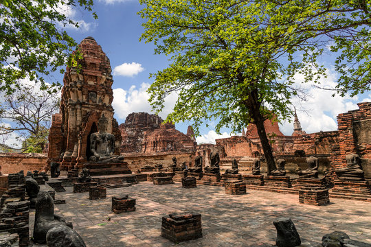 World Heritage Site at Wat Mahathat Ayutthaya, Thailand