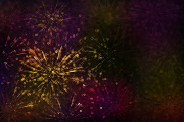 Classic vintage abstract colourful glitter flower or firework sp