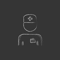 Nurse. Drawn in chalk icon.
