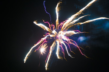 Colorful fireworks in the sky