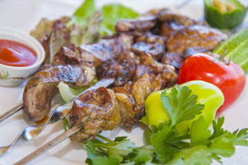Fresh lamb kebabs