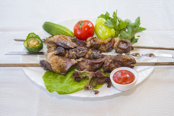 Fresh lamb kebabs