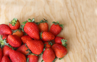 red and juicy strawberries packed for export, first quality