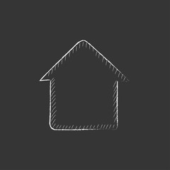 House. Drawn in chalk icon.