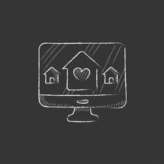Smart house technology. Drawn in chalk icon.