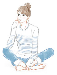 考え事をする女性