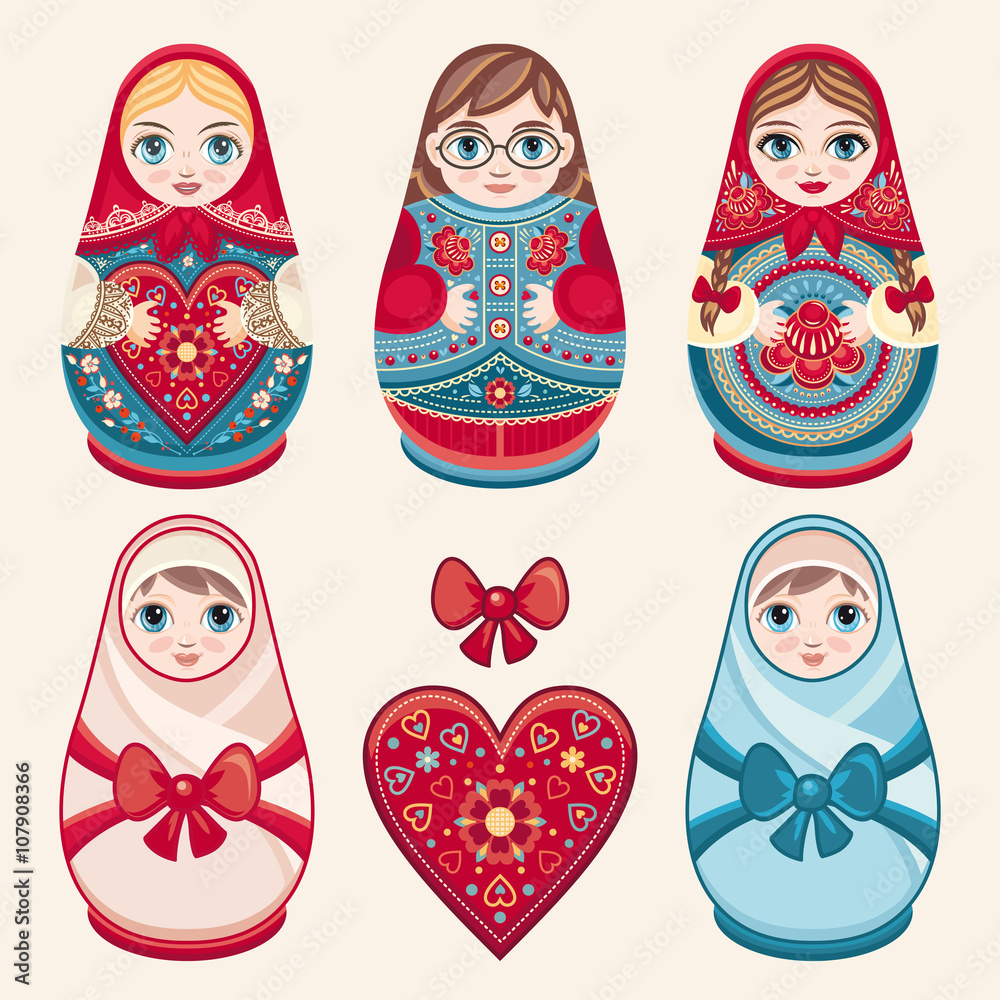 Wall mural Matryoshka. 