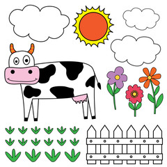 livestock set with dairy cow design