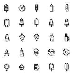 Ice cream line icon set