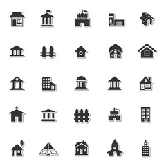 Fototapeta premium Buildings icon set 