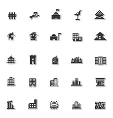 Buildings icon set 