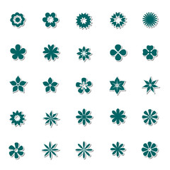 Flowers icon set